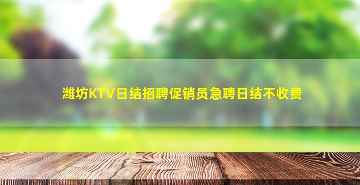 潍坊KTV日结招聘促销员急聘日结不收费